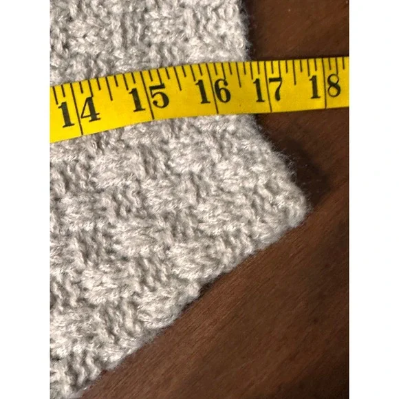 BIBI NWT SZ LGE Denim Trucker Cardigan Sweater Combo Tan Knit Oversized Layering - Picture 15 of 16